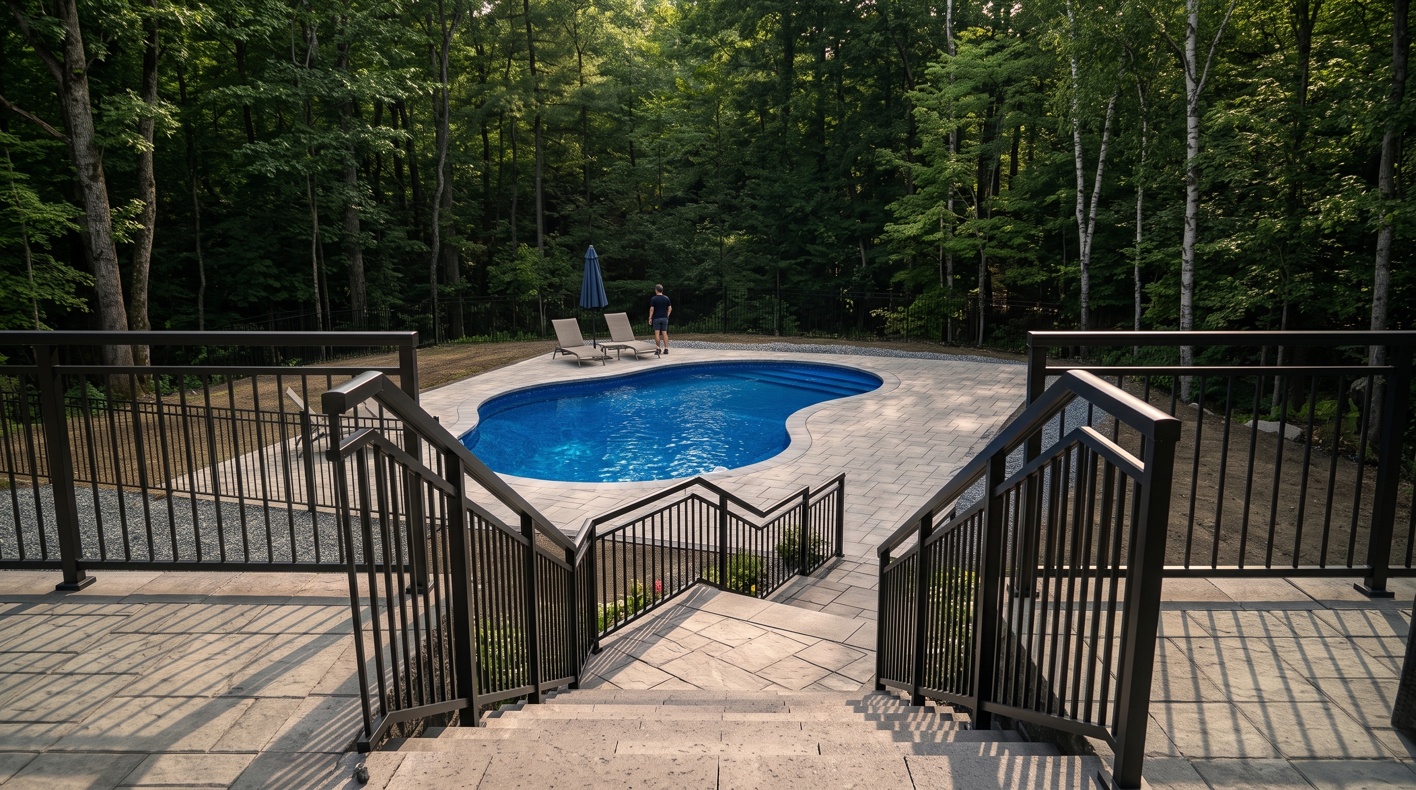 Custom iron railing installation